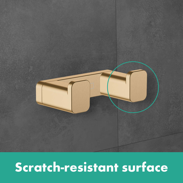 Matte White Metal Double Robe Hook for Wall Mount