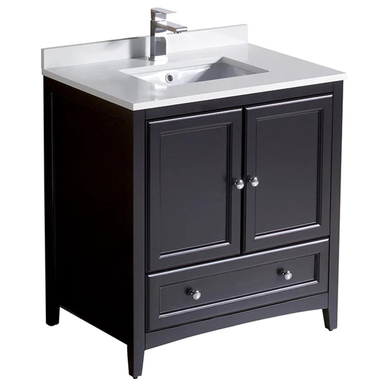 Espresso Engineered Wood 30" Freestanding Single Vanity Base