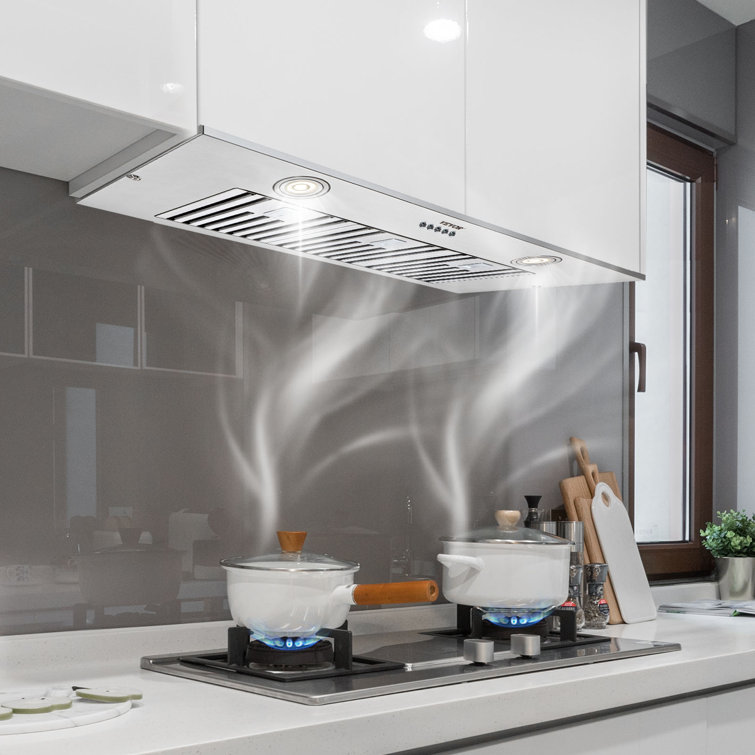 36-Inch Stainless Steel Convertible Insert Range Hood with Charcoal Filter