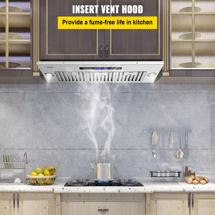 VEVOR 36" Stainless Steel Convertible Insert Range Hood with Charcoal Filter