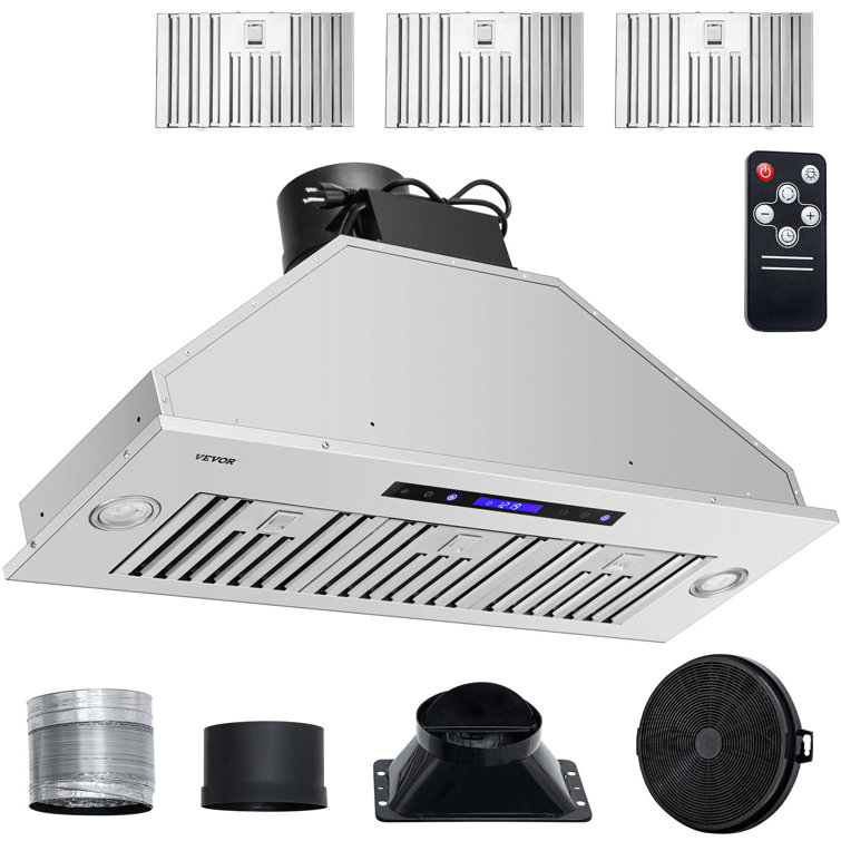 VEVOR 36" Stainless Steel Convertible Insert Range Hood with Charcoal Filter