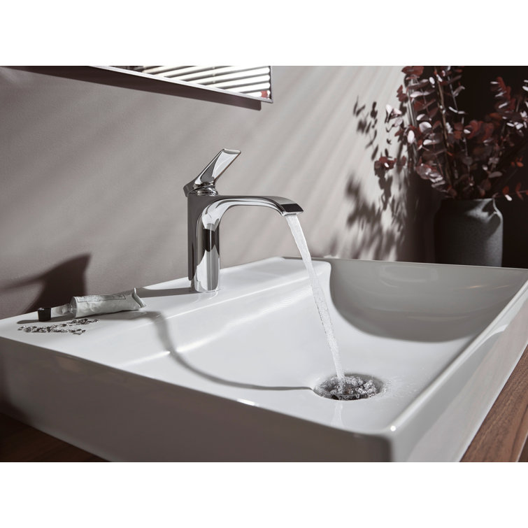 Chrome Modern Single Hole Bathroom Faucet with Pop-Up Drain