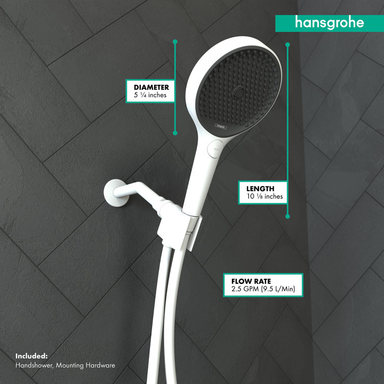 Matte White Modern Handheld Shower Head with 3 Spray Modes