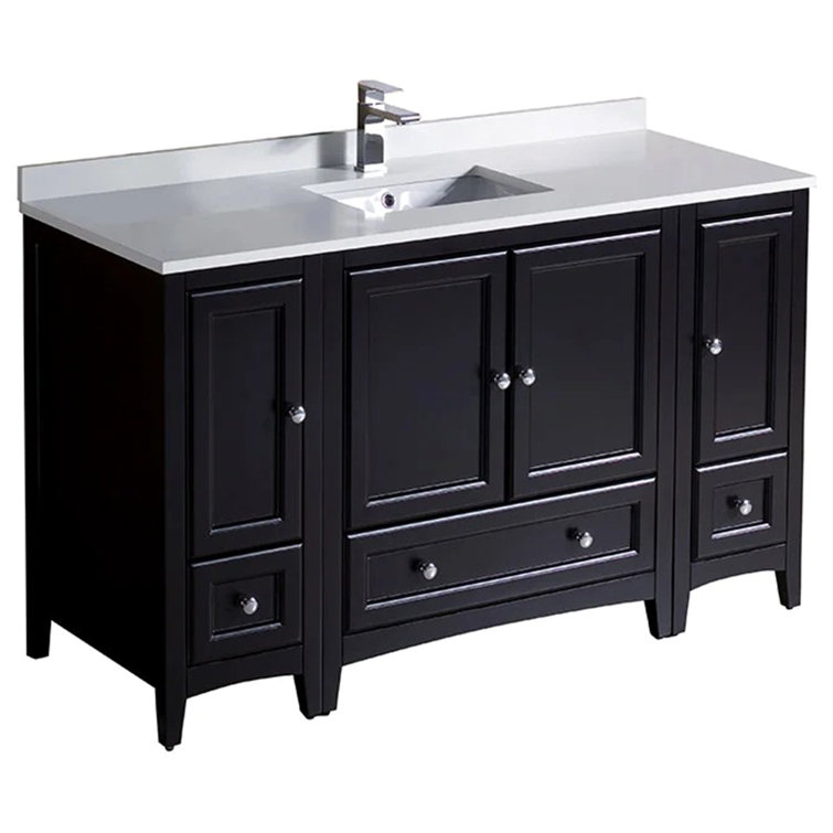 Espresso Oxford 54" Freestanding Bathroom Vanity with Quartz Top