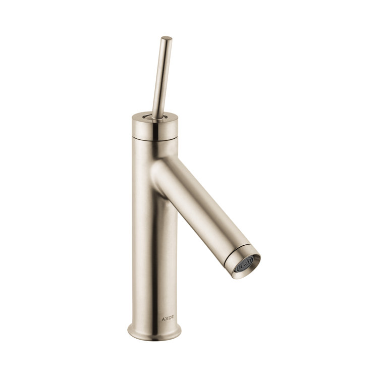 Brushed Nickel Single Hole Modern Bathroom Faucet with Drain Assembly