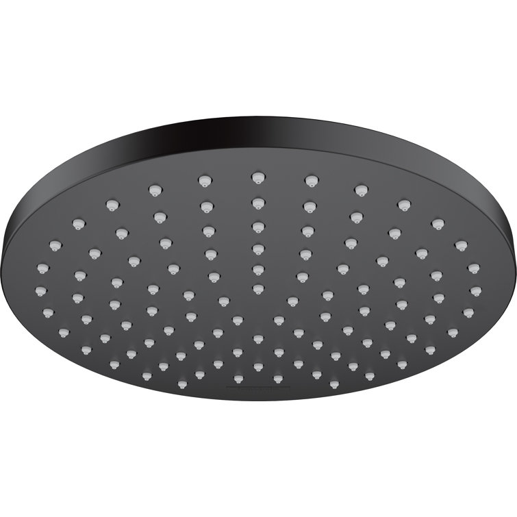 Contemporary Matte Black 8-inch Square Rain Showerhead