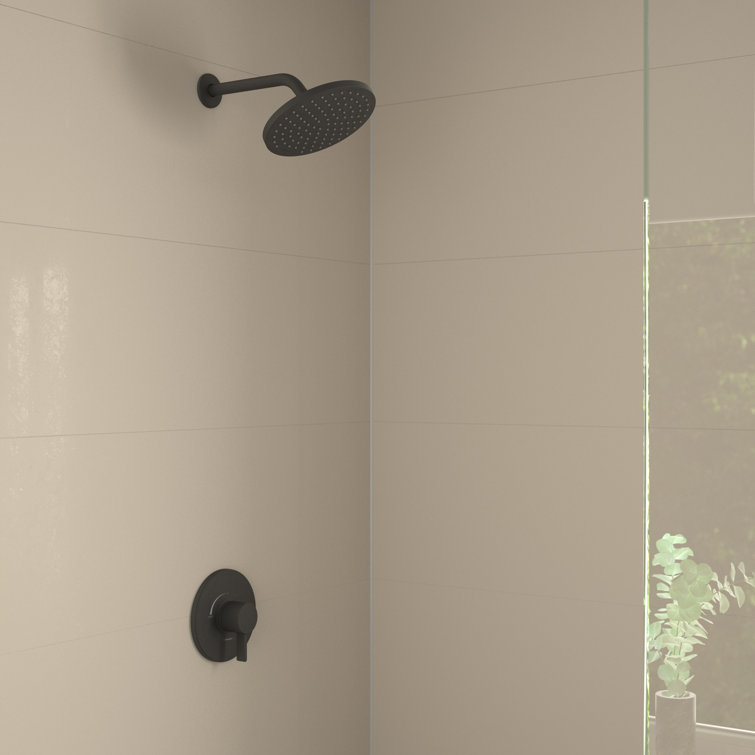 Contemporary Matte Black 8-inch Square Rain Showerhead