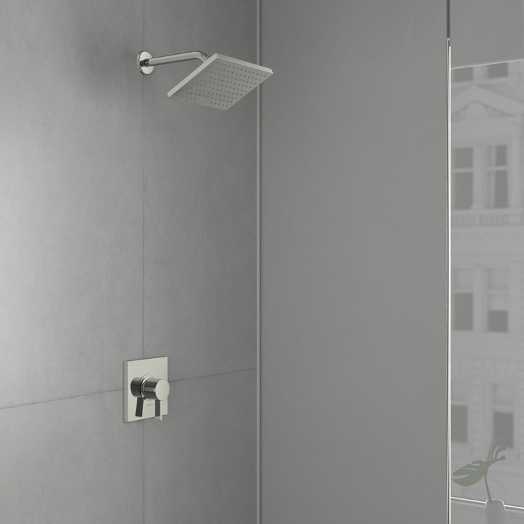 Modern Jet Black 8'' Rain Showerhead with Chrome Filter