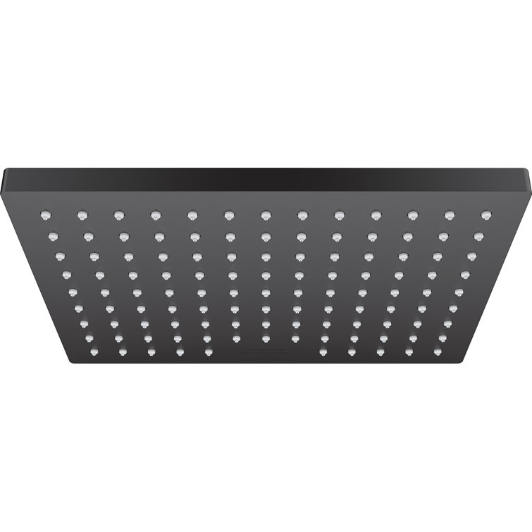 Contemporary Matte Black 8-inch Square Rain Showerhead