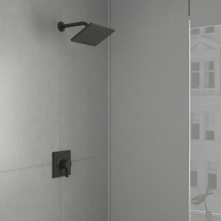 Contemporary Matte Black 8-inch Square Rain Showerhead
