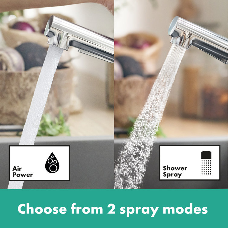 Chrome Modern Pull-Out Spray Kitchen Faucet