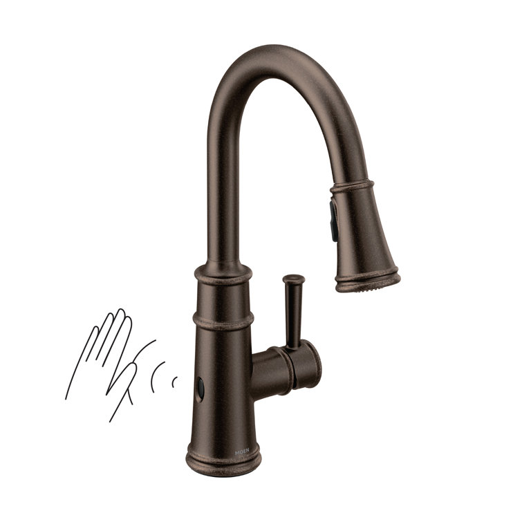 Classic Bronze 15'' High-Arc Pulldown Kitchen Faucet with MotionSense