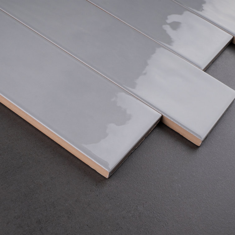 Light Gray Glossy Ceramic Subway Wall Tile 3x12