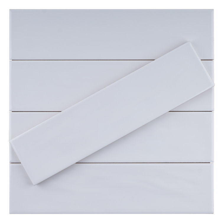 White Glossy Ceramic 3x12 Subway Wall Tile