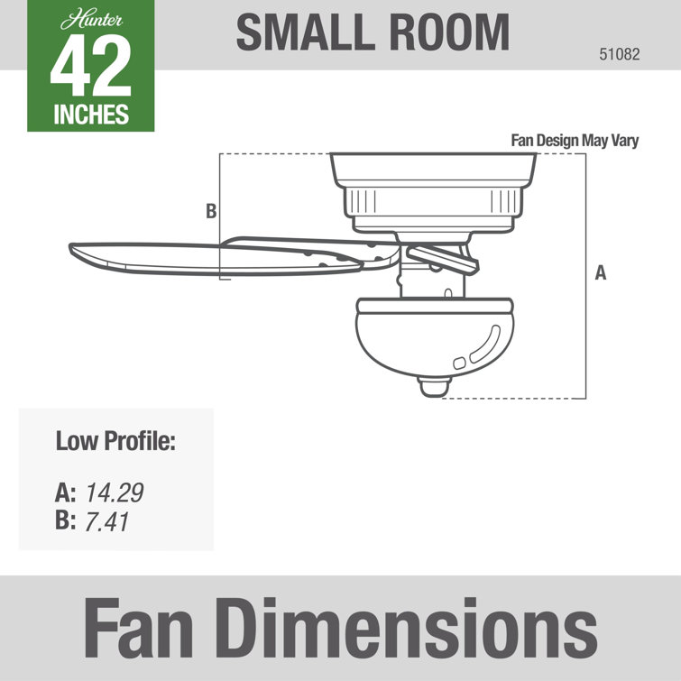 Sleek 42" Brushed Nickel Low-Profile Ceiling Fan with LED Light & Remote