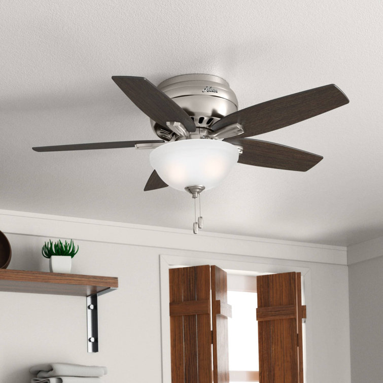 Sleek 42" Brushed Nickel Low-Profile Ceiling Fan with LED Light & Remote