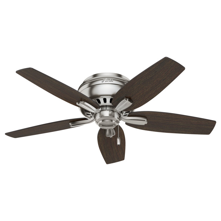 Sleek 42" Brushed Nickel Low-Profile Ceiling Fan with LED Light & Remote