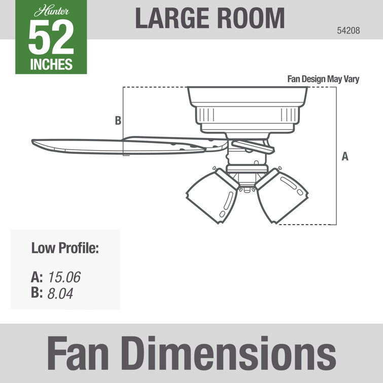 52" Noble Bronze Low Profile Ceiling Fan with LED Light