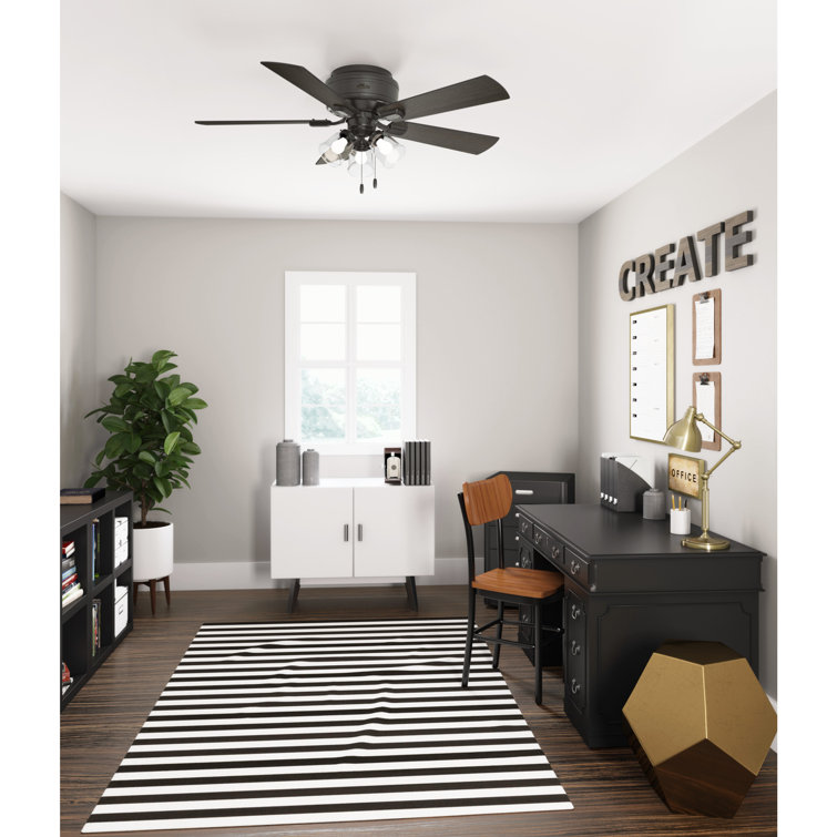 52" Noble Bronze Low Profile Ceiling Fan with LED Light
