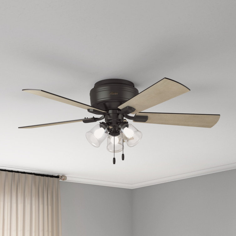 52" Noble Bronze Low Profile Ceiling Fan with LED Light