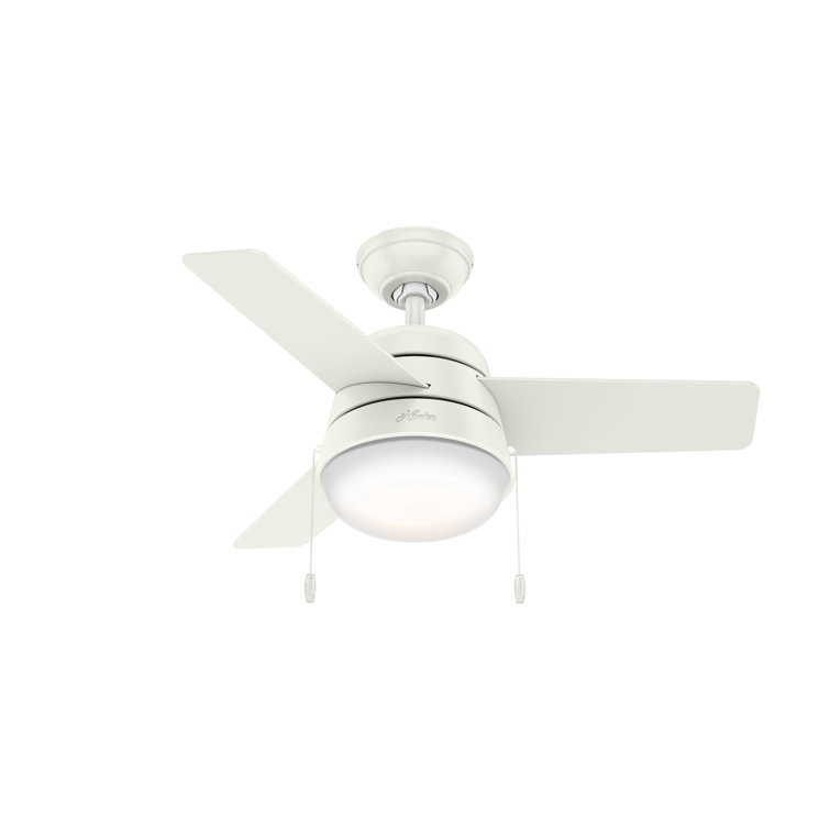 36" White MDF Ceiling Fan with LED Light and Remote