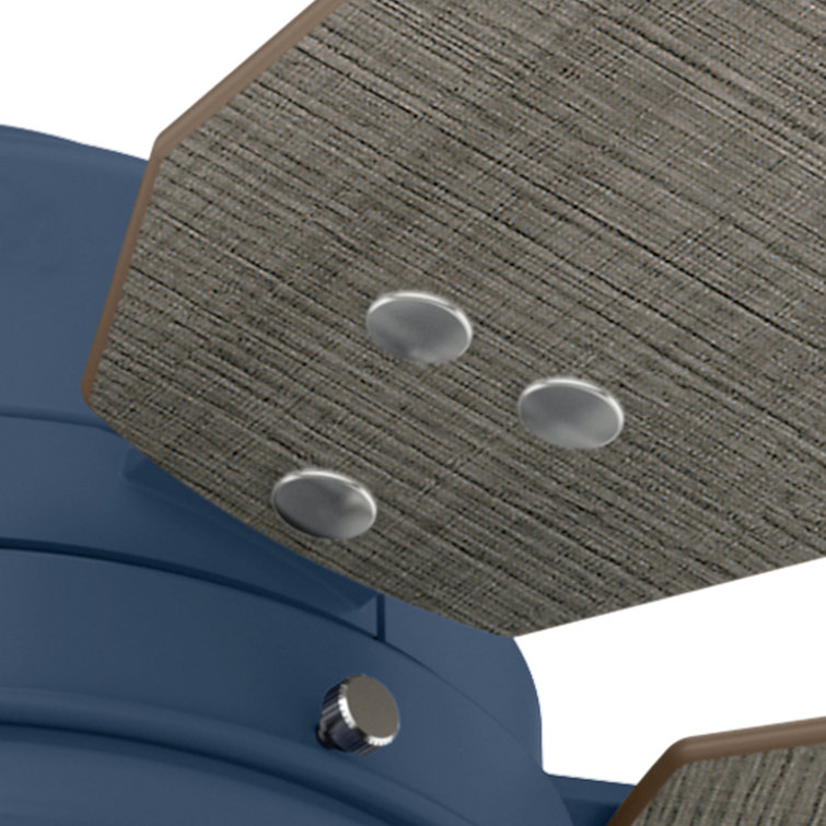 52" Indigo Blue Rustic Ceiling Fan with Light and Remote