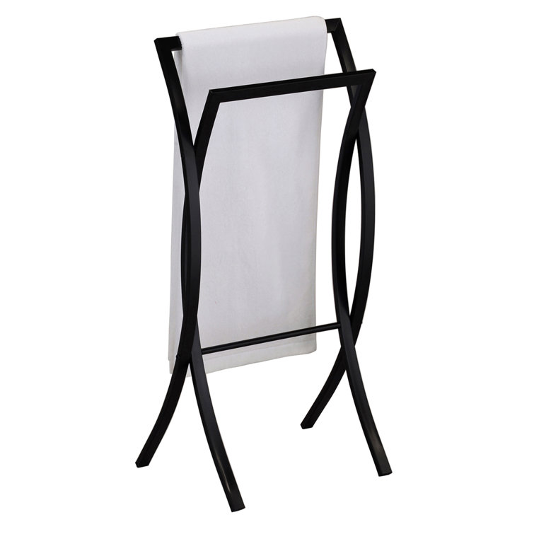 Black Metal Freestanding Contemporary Towel Rack