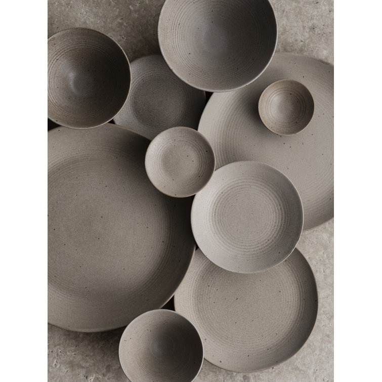 Fungi Beige Ceramic Stoneware Dinner Plate