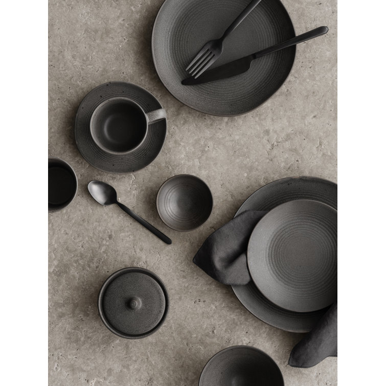 Espresso Ceramic Minimalist Dinner Plate with Semi-Matt Glaze