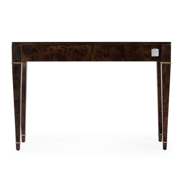 Kai 45" Dark Brown Burl Wood Console Table with Storage