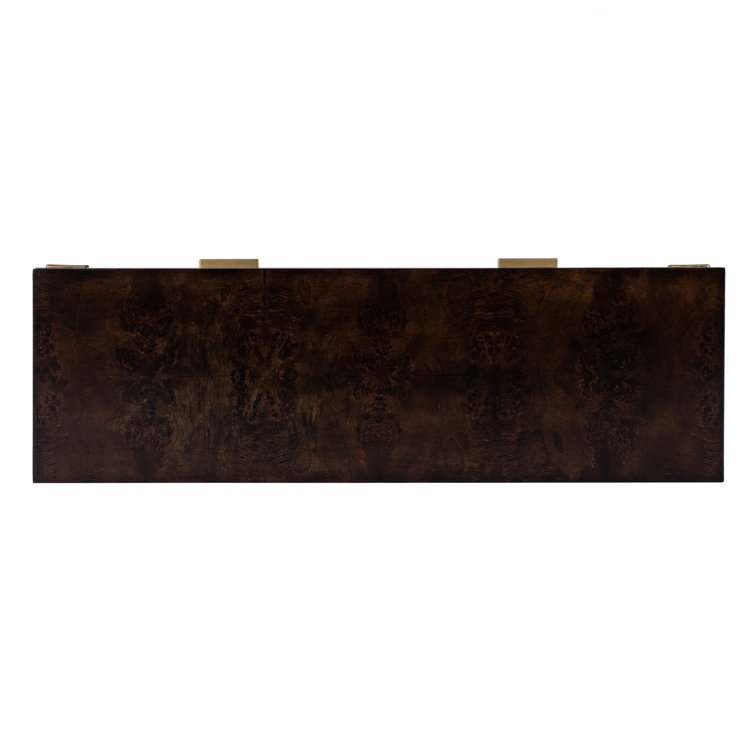 Kai 45" Dark Brown Burl Wood Console Table with Storage
