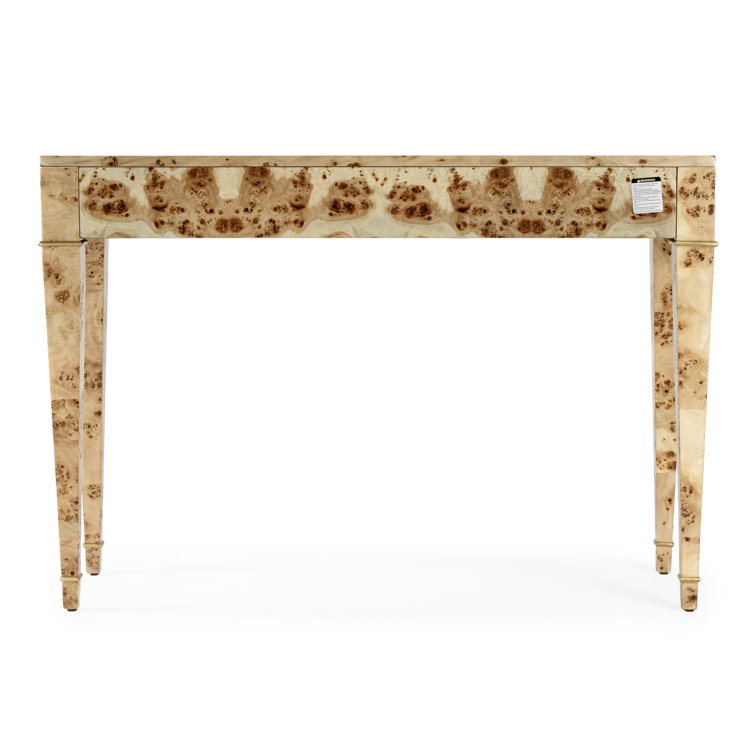 Kai 45" Natural Burl Wood Console Table with Gold Accents