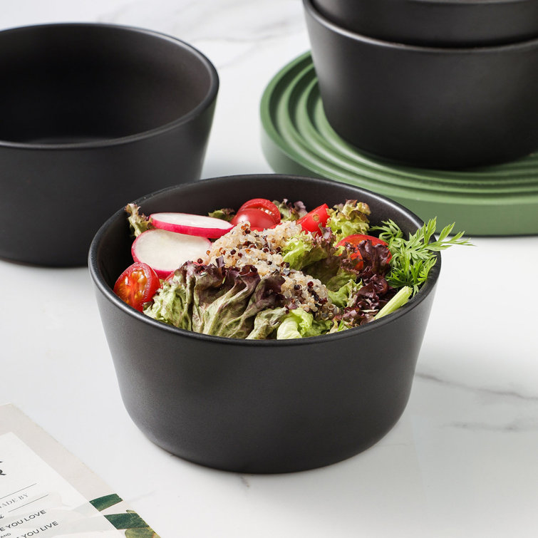 Matte Black Porcelain 16-Piece Outdoor Dinnerware Set