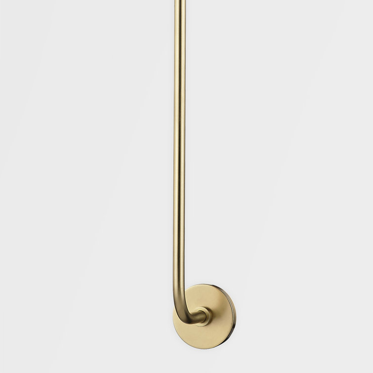 Aged Brass Slim Dimmable Wall Sconce with Stainless Steel