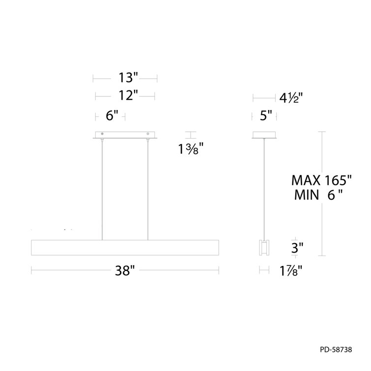 Walnut Glass LED Linear Pendant Light