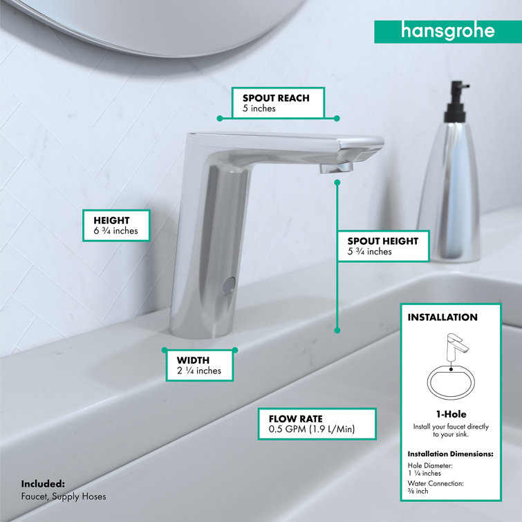 Chrome Brass Single Hole Commercial Bathroom Faucet