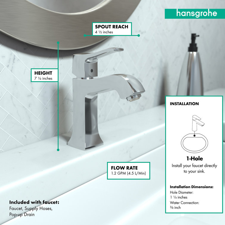 Sleek Polished Nickel Modern Single-Hole Faucet with Eco-Friendly Design