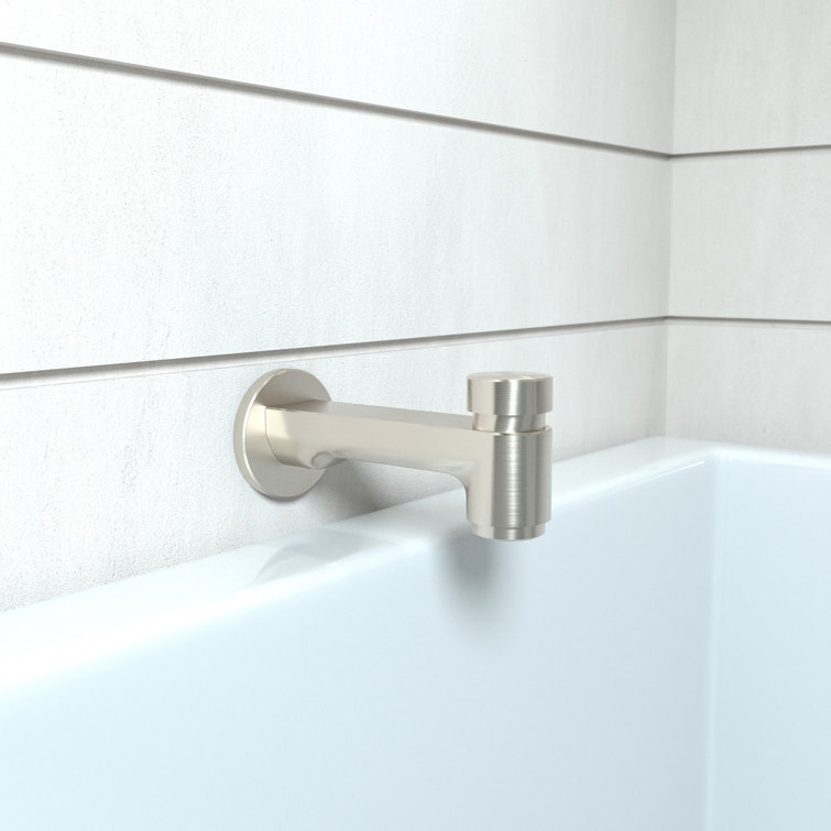 Elegant Modern Brushed Nickel Wall Mounted Tub Spout with Diverter