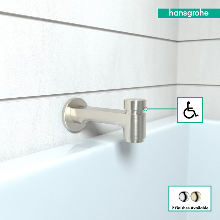 Elegant Modern Brushed Nickel Wall Mounted Tub Spout with Diverter