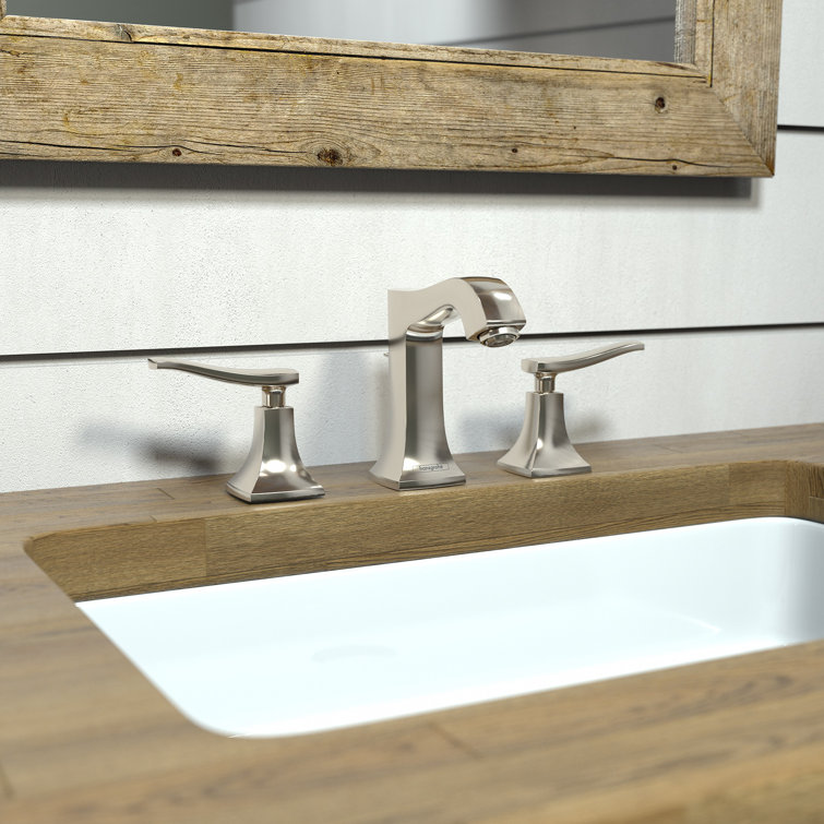 Polished Nickel Modern Widespread Bathroom Faucet Set