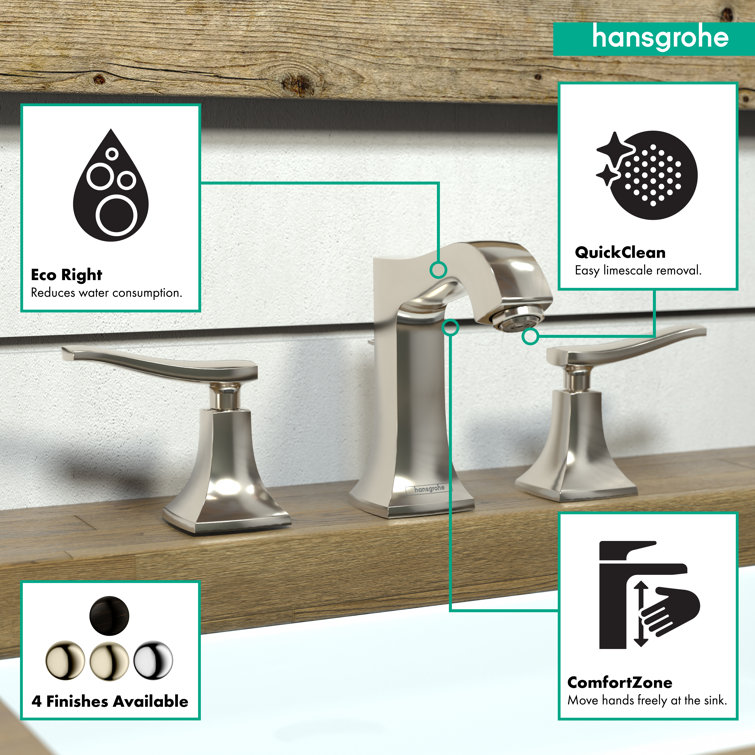 Polished Nickel Modern Widespread Bathroom Faucet Set