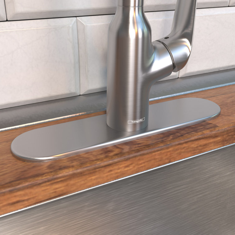 Hansgrohe 10" Steel Optik Modern Kitchen Base Plate