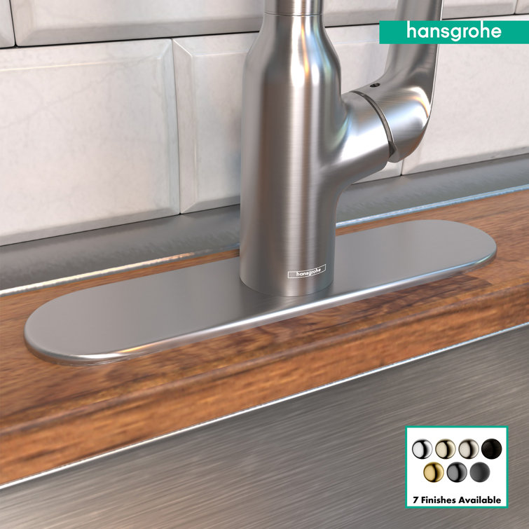 Hansgrohe 10" Steel Optik Modern Kitchen Base Plate