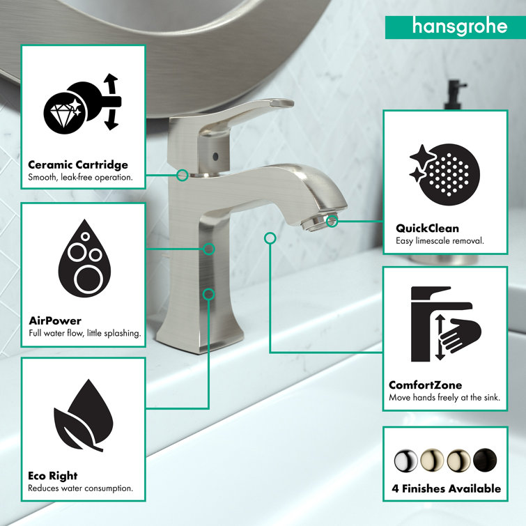 Polished Nickel Single Hole Modern Brass Bathroom Faucet