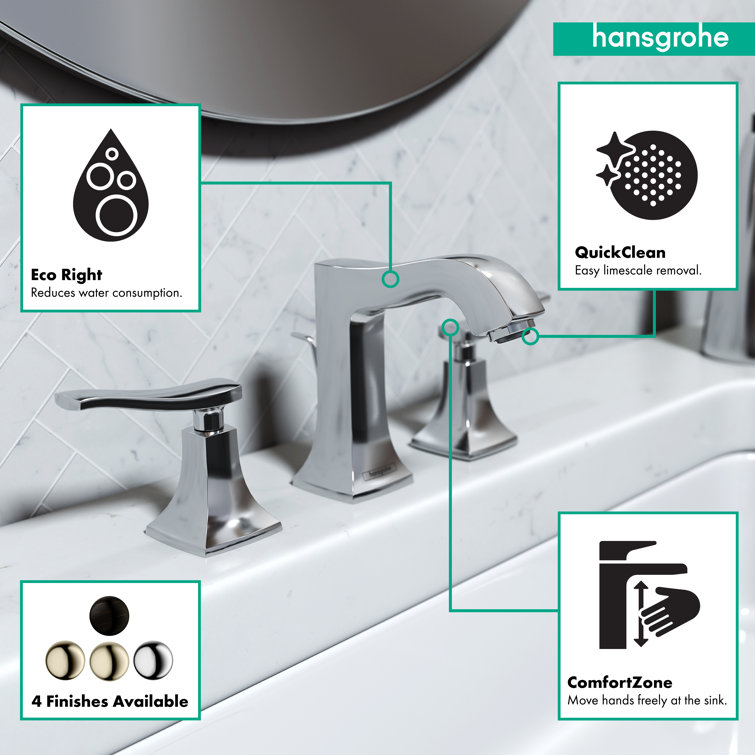 Polished Nickel Brass Widespread Bathroom Faucet with Dual Handles