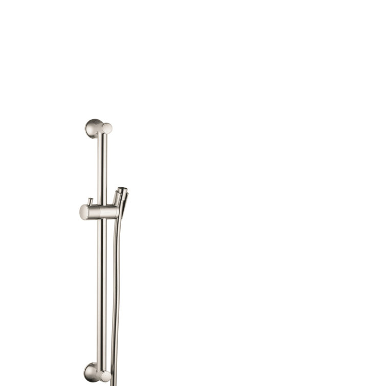 Elegante 24'' Polished Nickel Modern Slide Bar with Techniflex Hose