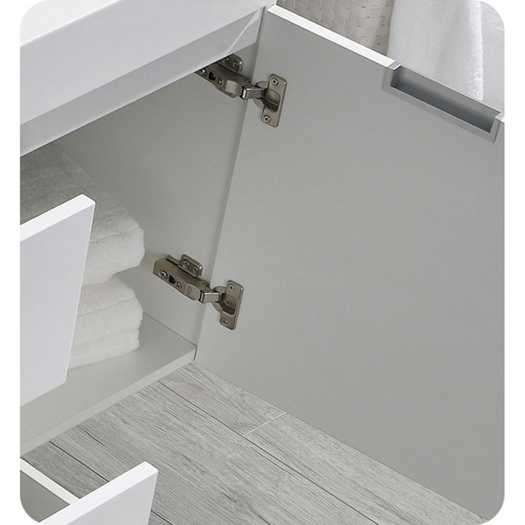 Valencia 60" Glossy White Wall Mount Double Vanity