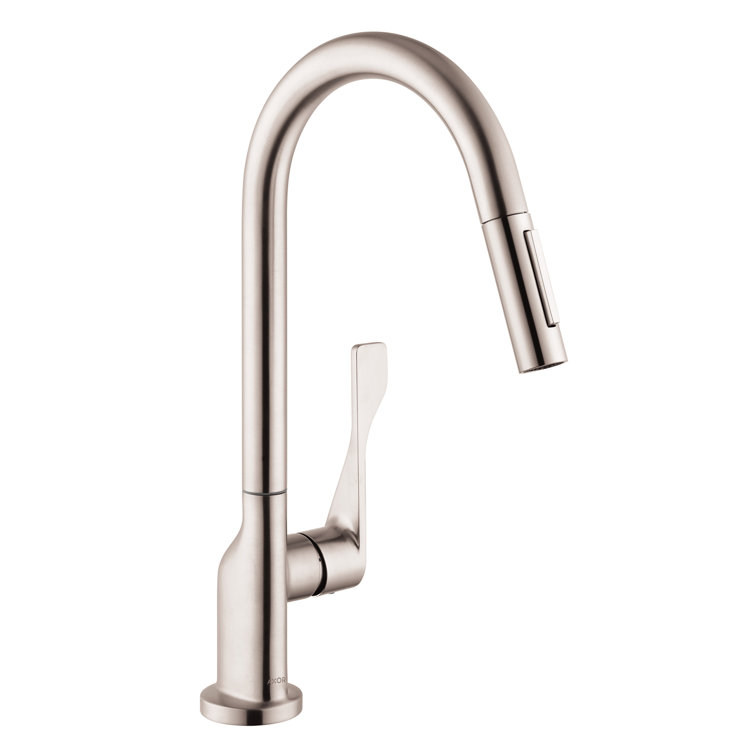 Stainless Steel Pull-Down Kitchen Faucet with Brass Handle