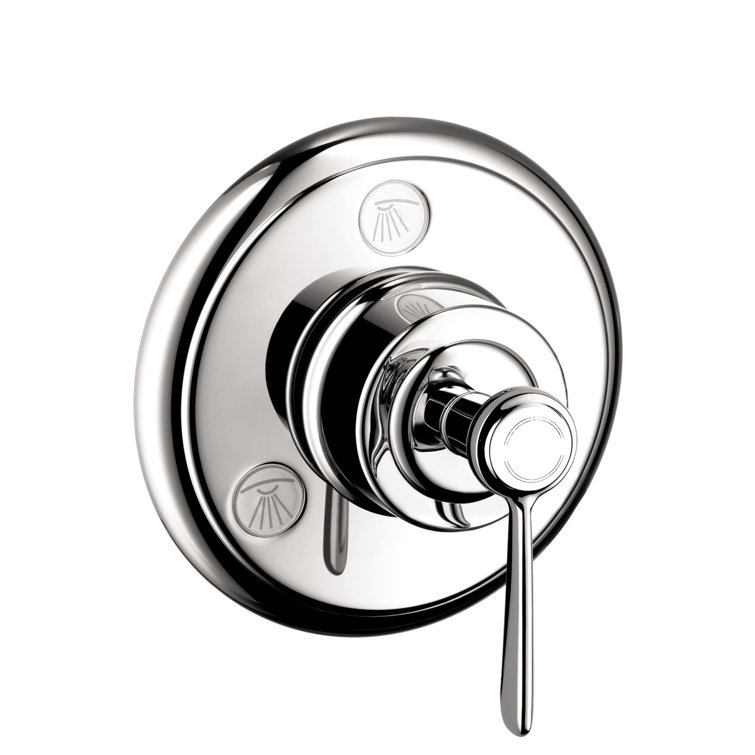 Polished Nickel Lever Handle Wall-Mounted Shower Trim