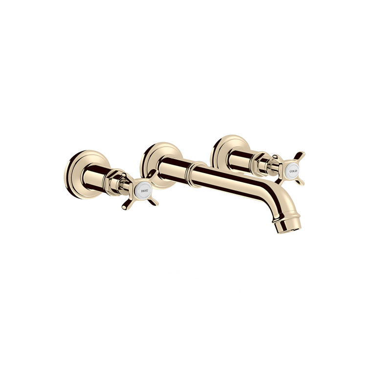 Polished Nickel Modern Widespread Wall-Mounted Faucet